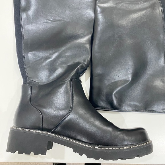 UNIVERSAL THREAD Black Carabel Riding Boots Vegan Leather Size 11 - Picture 7 of 12